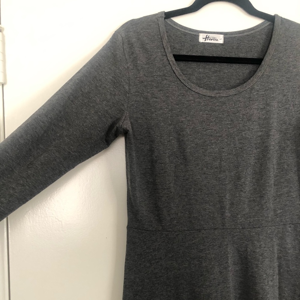 Grey Midi Skater Dress